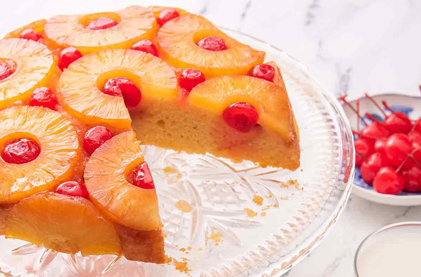 طرز تهیه کیک وارونه آناناسی
